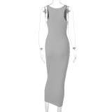 2022 Spring Sexy U-Neck Sleeveless Slim Fit Dress