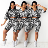 2022 Casual T-Shirt Print Sexy Sports Two Piece Set