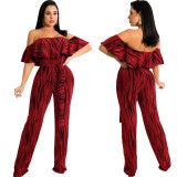 sexy word neck tube top jumpsuit