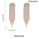 Rhinestone Long Fringe Earrings