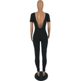Low Cut Tight Sexy Backless Casual Jumpsuit