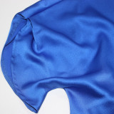 2022 Summer Plus Size Silk Casual V-Neck Long Dress