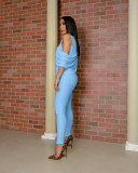 Irregular top off-shoulder sexy two-piece suit