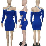 2022 Spring Long Sleeve Sexy Cutout Slim Dress