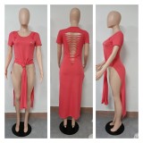 Summer sexy ripped long top (can be used as long skirt)
