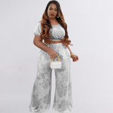 2022 spring and summer tie-dye plus size casual two-piece suit