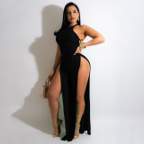 Sleeveless Lace-Up Sexy Backless Slit Jumpsuit