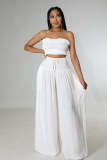Spring/Summer Tube Top Slim Fit Wide Leg Pants Two Piece Set