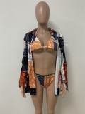 summer swimsuit bikini cape three-piece set