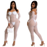 2022 sexy bodysuit lace see-through nightclub pants （With chest cotton, no panties included）