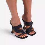 summer plus size fish mouth high heel sandals