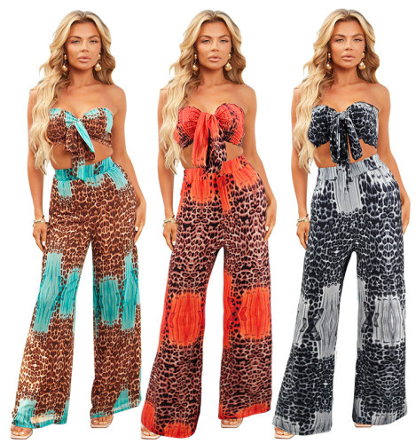 2022 summer tube top + pants two-piece set