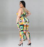 2022 Spring Large Size Vest + Half Waist Skirt Two Piece Set