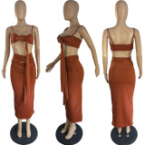 Spring/Summer Spaghetti Strap Bra Top and Skirt Two Piece (Adjustable)