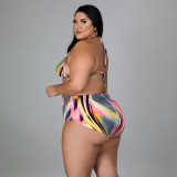 2022 spring plus size sexy swimsuit trousers three-piece set