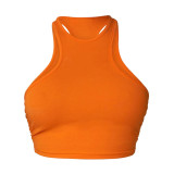 summer solid color vest top