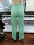 Spring/Summer 2022 Striped Solid Color Flash Casual Tight High Elastic Trousers