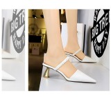 Summer Shallow Mouth Pointed Hollow Thick Heel High Heel Sandals
