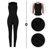 Spring/Summer Casual Sleeveless Round Neck Jumpsuit
