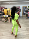 Summer sexy irregular split solid color two-piece suit