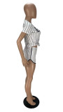 Summer Sports Striped Letter B Baseball Uniform Two-Piece Set