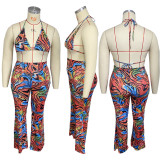 Summer plus size bikini beach trousers two-piece set