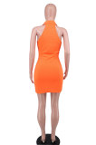 2022 Solid Color Sleeveless Slim Dress