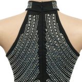 Summer sexy tight-fitting hot-drilled halterneck dress