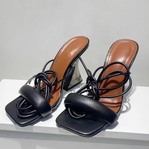 2022 lace-up chunky heeled sandals