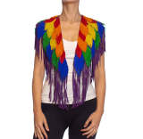 Summer colorful fringed shawl top