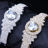 Zircon Full Diamond Stainless Steel Open Bracelet