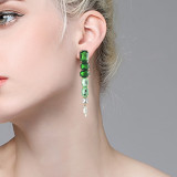 Geometric gemstone earrings High quality vintage diamond rhinestone earrings