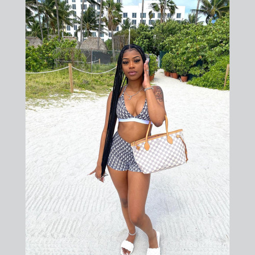 Summer Beach Casual Sexy Print Two-piece Set