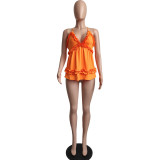 Summer Suspender Adjustment Buckle Fungus Lace Tops Short Dresses