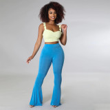 Slim Fit High Waist Flared Trousers