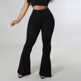 Slim Fit High Waist Flared Trousers