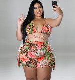 Summer 2022 Plus Size Print Sexy Swimsuit Set