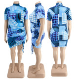 Summer Plus Size Short Sleeve Mid Dress