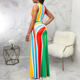 2022 Summer Sexy Print Sleeveless V-Neck Dress