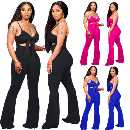Summer Cutout Sexy Micro-Flare Jumpsuit