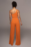 Summer 2022 One-shoulder jumpsuit + wide-leg pants two-piece set