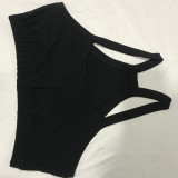 Summer leisure waist pocket yoga tennis slim vest hakama sports two-piece set