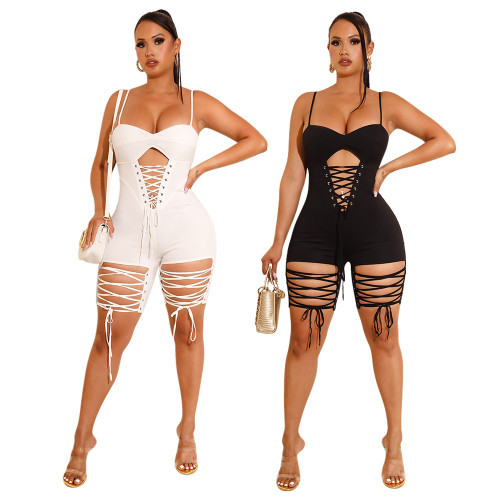 2022 Summer Party Sexy Skinny Sling Short Jumpsuit