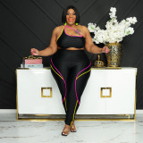 2022 summer large size one-shoulder tube top + tight pencil pants two-piece set