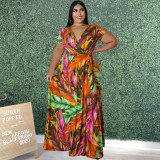 summer plus size hawaiian print dress