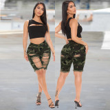 2022 summer high waist five points camouflage jeans  S--5XL