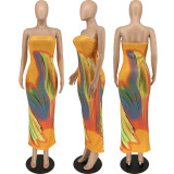 Summer 2022 Printed Off-The-Shoulder Wrap Dress