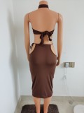 2022 summer sexy lace up a variety of ways to wear nightclub dress  XS--L