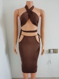2022 summer sexy lace up a variety of ways to wear nightclub dress  XS--L