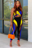 Summer 2022 Multicolor stitching mesh two-piece set